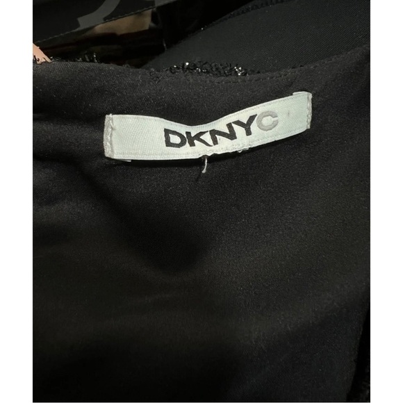 $139 NWT DKNYC Sz 16 Black Metallic Tweed Ruffle Hem Sheath Dress NEW - Picture 7 of 8